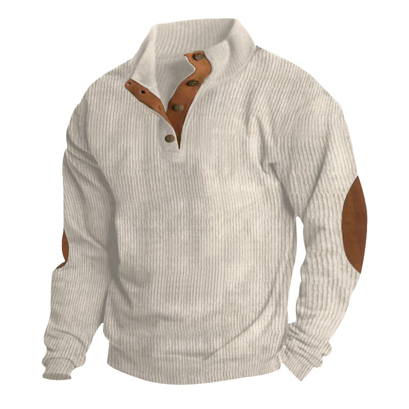 Casual Stand-Collar Long Sleeve Pullover Sweatshirt For Men