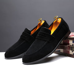 Men’s Nubuck Leather Lazy Shoes – Casual Slip-On Loafers