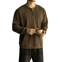 Half Long-sleeve Zipper T-shirt Men's Casual Bottoming Shirt