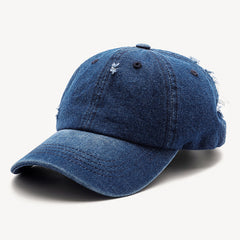 Vintage Wash Ripped Denim Cap – Everyday Streetwear Hat