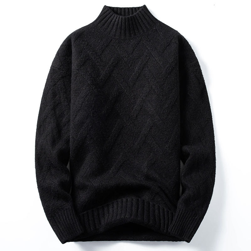 Men's Half Turtleneck Loose Knit Sweater