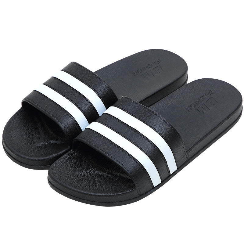 Waterproof Striped Slippers for Men – Durable Bathroom Footwear