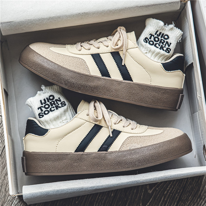 Men’s PU Leather Flat Sneakers – All-Match Style