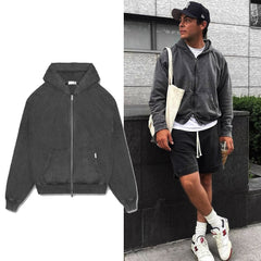 Simple Hoodie Zipper Cardigan For Men