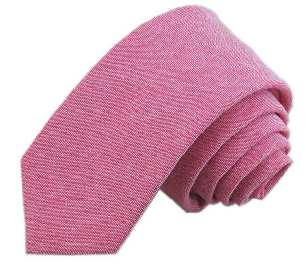Solid Color Cotton And Linen Men's Casual Narrow Tie