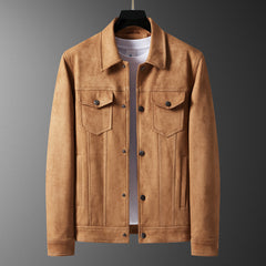 Fashion Retro Trend Slim Fit Handsome Casual Turn-down Collar Coat Men