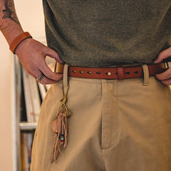 Fashion Retro Brass Distressed Belt For Men