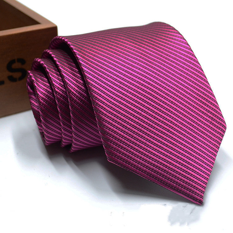 Formal Wear Solid Color Striped Jacquard Business Tie