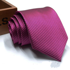 Formal Wear Solid Color Striped Jacquard Business Tie