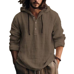 New Wish Cotton Linen Shirt Hooded Sweater Long Sleeve Hooded Casual Daily Clothing