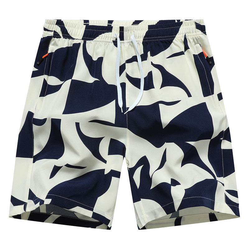 Casual Loose Pattern Cropped Elastic Waist Breathable Beach Pants