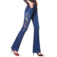 Floral Stitch Skinny Denim