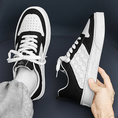 Men’s Casual Plaid Lace-Up Sneakers
