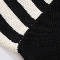 Flattering V-neck Stripe Knitwear