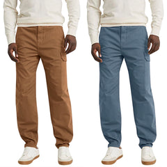 Casual Straight-Leg Cargo Pants For Men – Loose Fit Trousers With Pockets