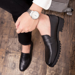 Men's Pointed Carved Leather British Business Shoes