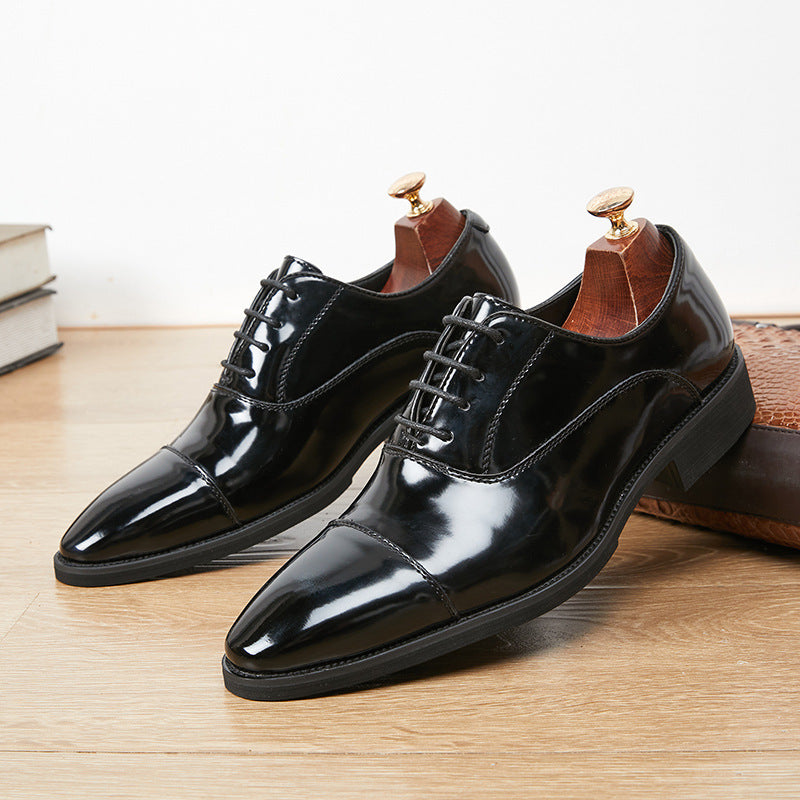 Men’s Patent Leather Oxford Shoes – Business Formal Style